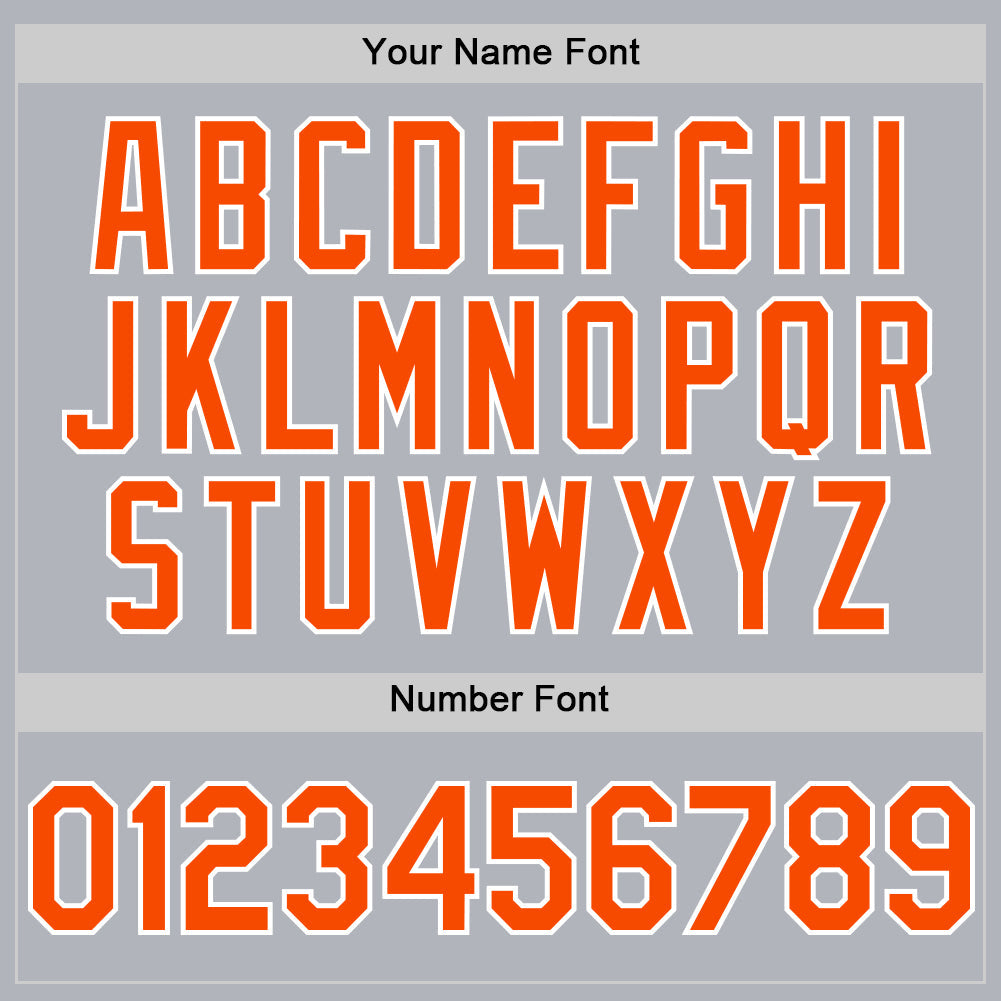 Custom Gray Orange-White Line Authentic Baseball Jersey view 5