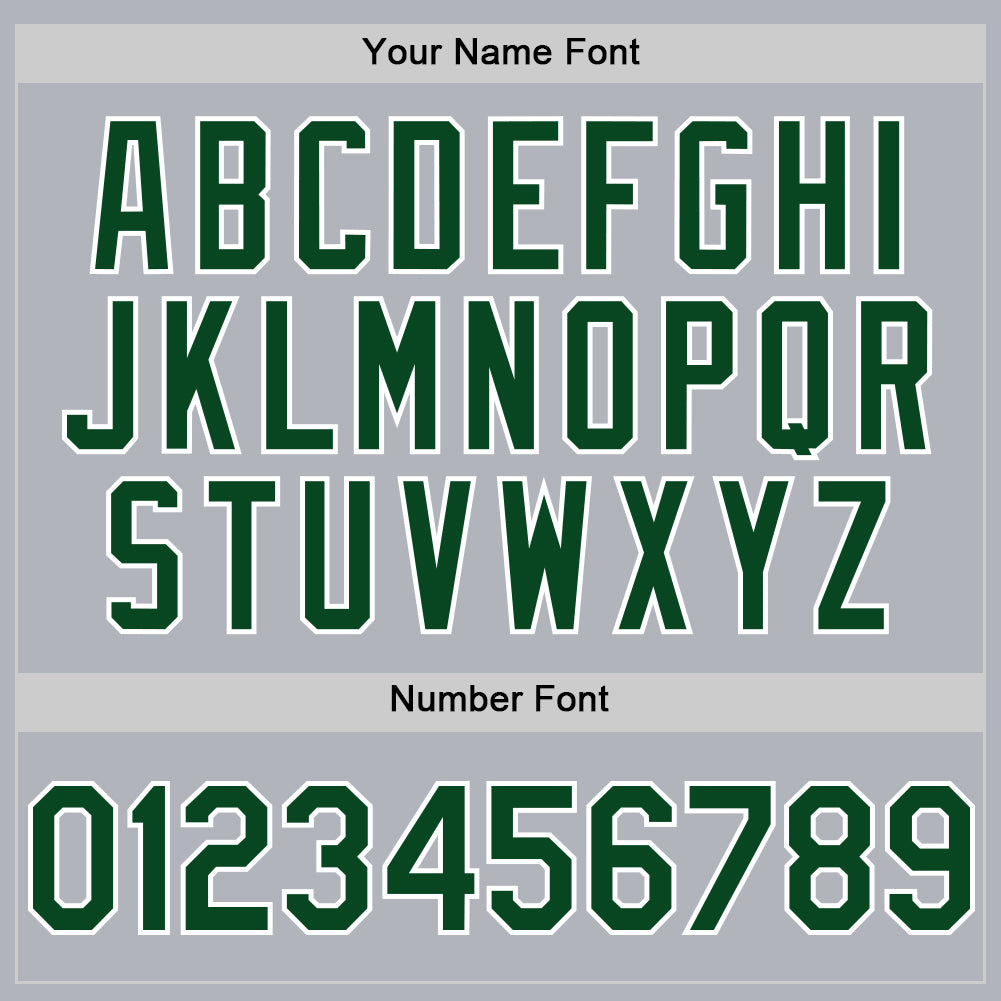 Custom Gray Green-White Line Authentic Baseball Jersey view 5