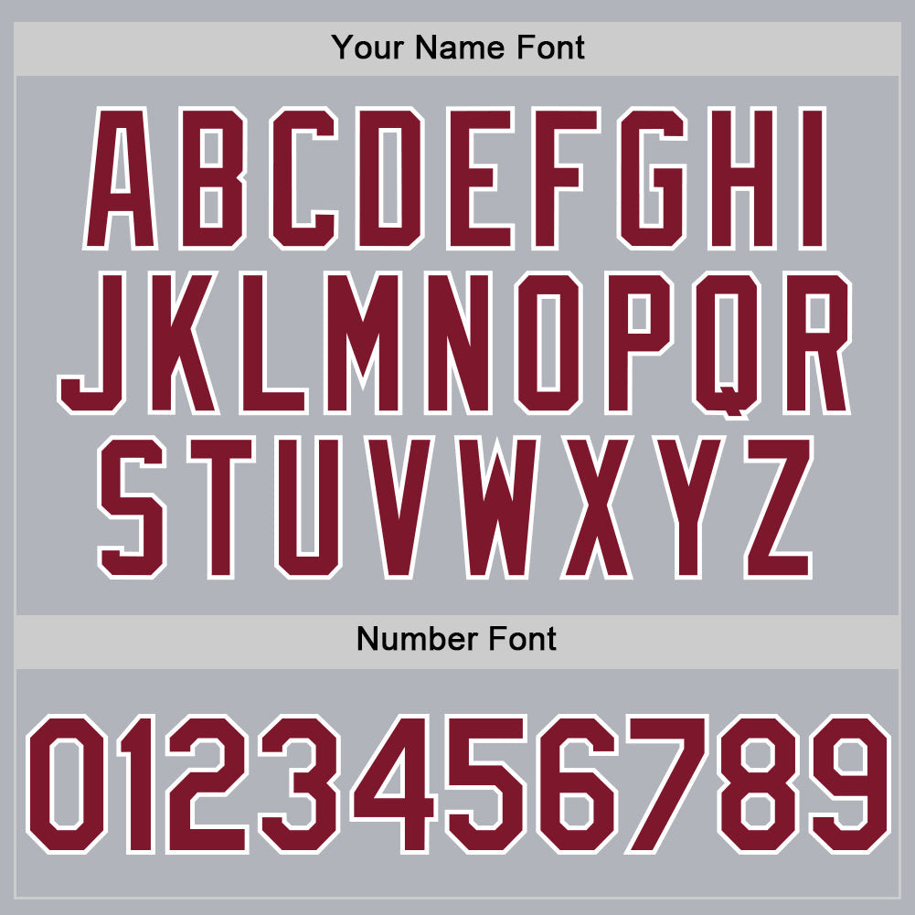 Custom Gray Crimson-White Line Authentic Baseball Jersey view 5