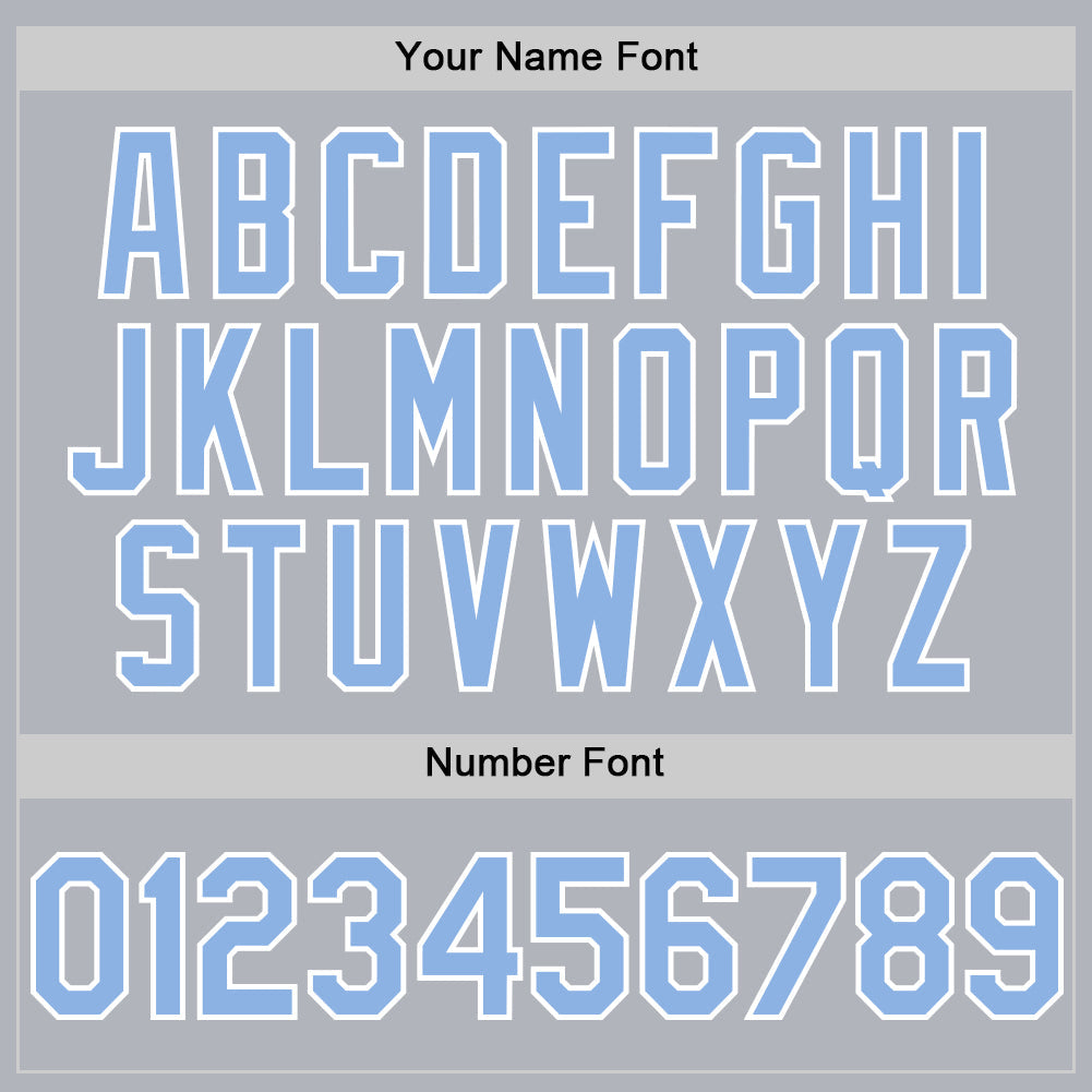 Custom Gray Light Blue-White Line Authentic Baseball Jersey view 5
