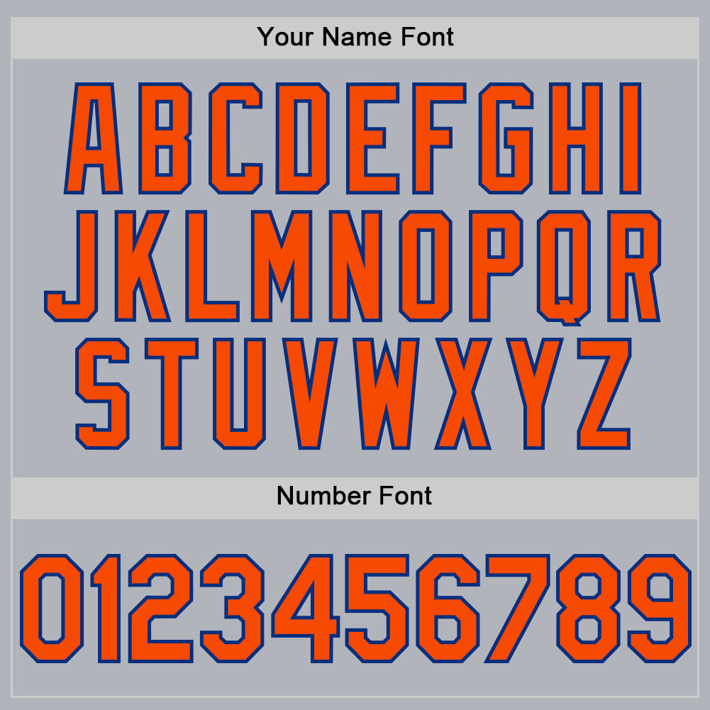 Custom Gray Orange-Royal Line Authentic Baseball Jersey view 5
