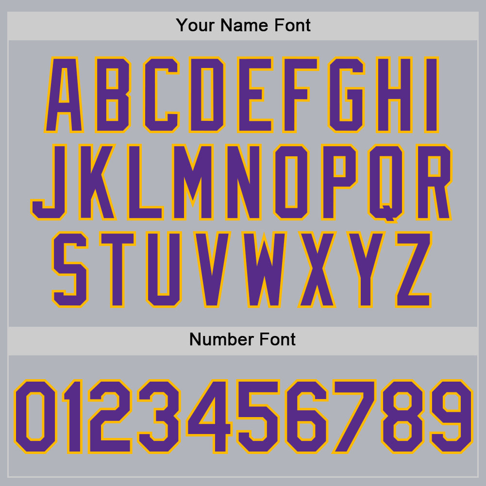 Custom Gray Purple-Gold Line Authentic Baseball Jersey view 5