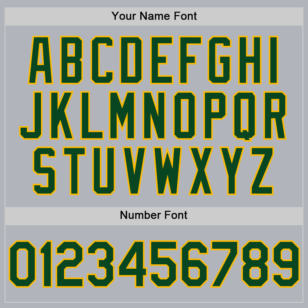 Custom Gray Green-Gold Line Authentic Baseball Jersey view 5