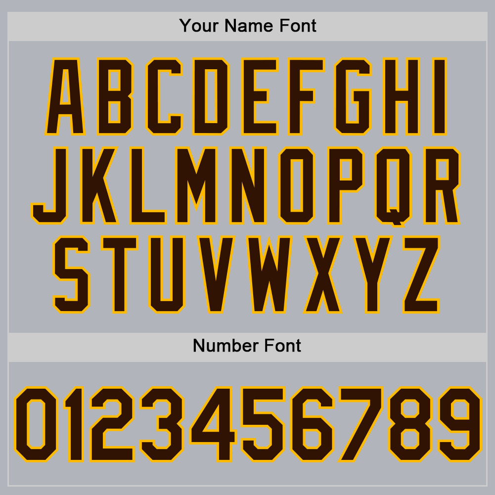 Custom Gray Brown-Gold Line Authentic Baseball Jersey view 5