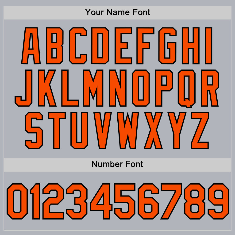 Custom Gray Orange-Black Line Authentic Baseball Jersey view 5