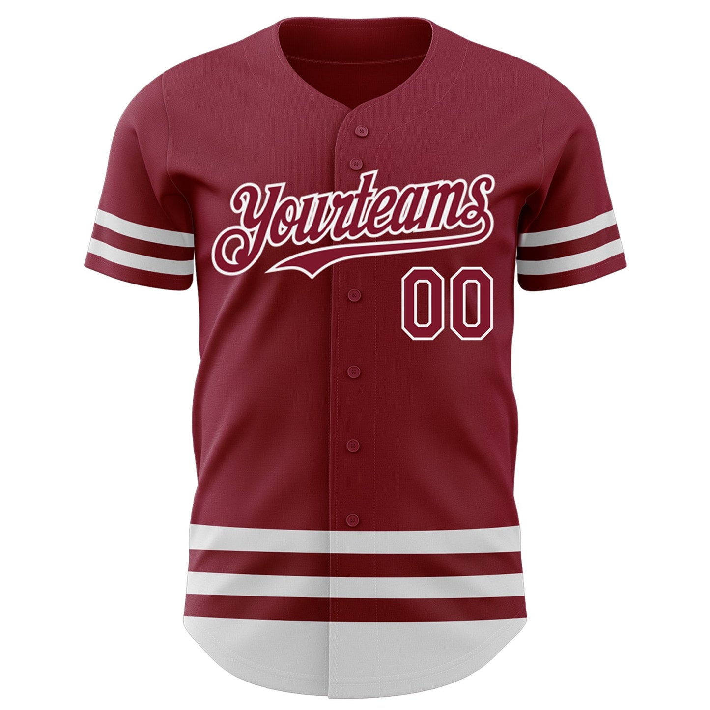 Custom Crimson White Line Authentic Baseball Jersey view 2