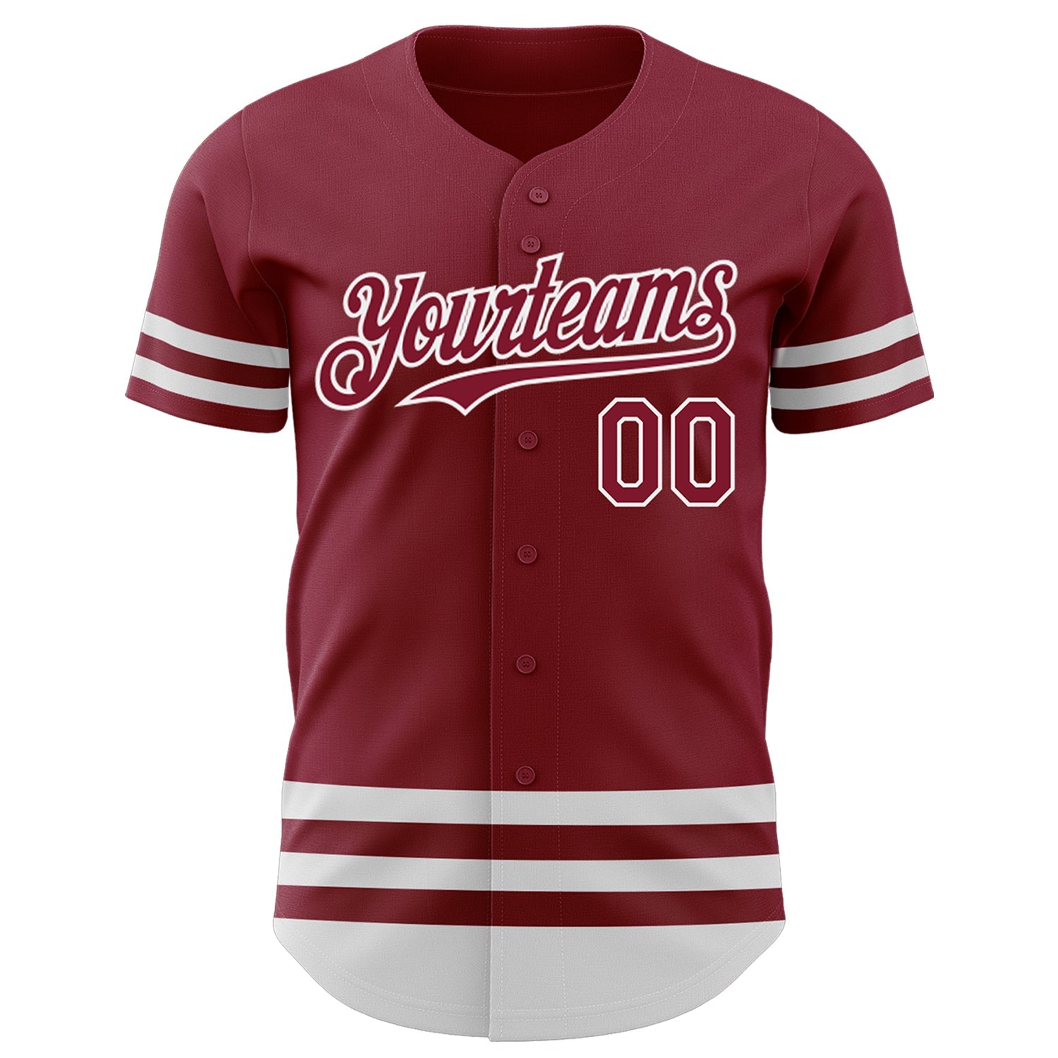 Custom Crimson White Line Authentic Baseball Jersey view 2
