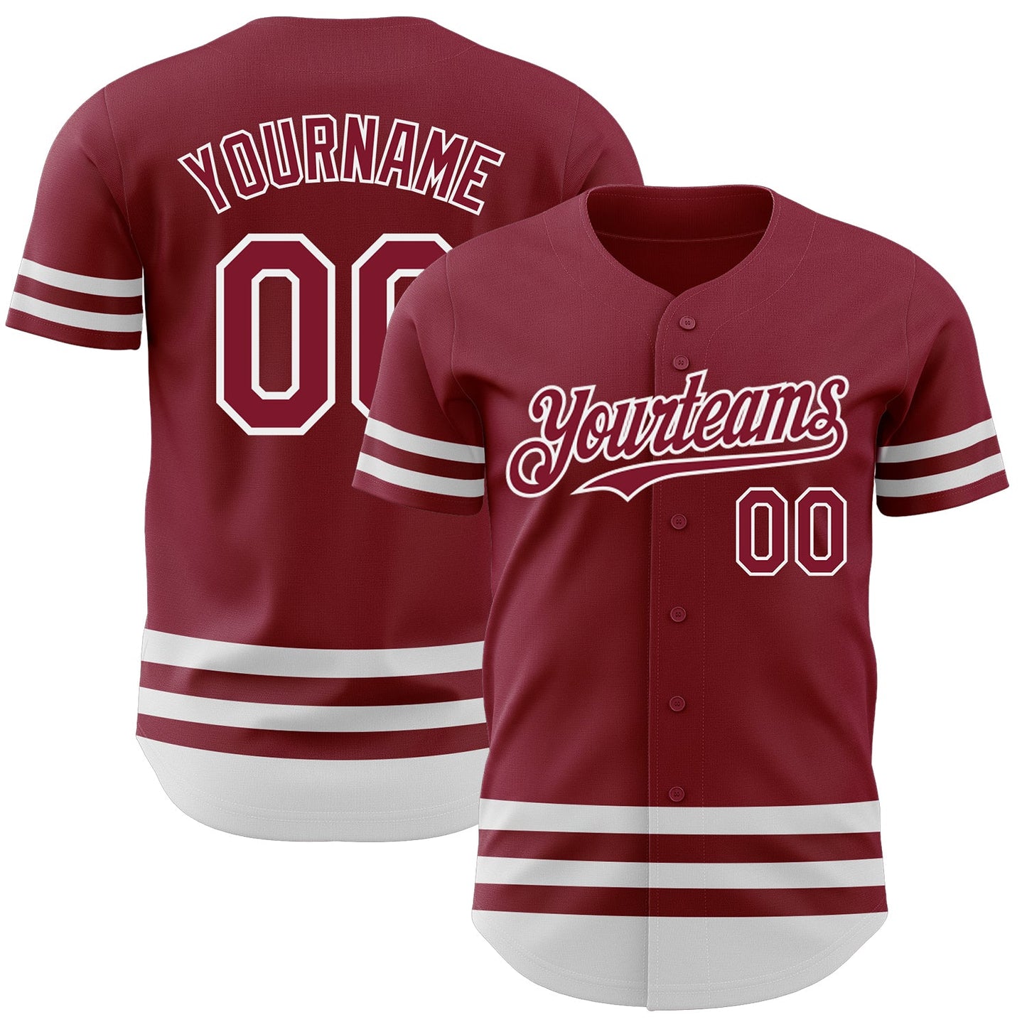 Custom Crimson White Line Authentic Baseball Jersey - Main View