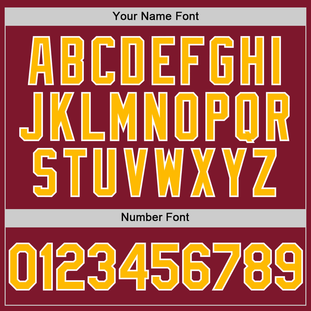 Custom Crimson Gold-White Line Authentic Baseball Jersey view 5
