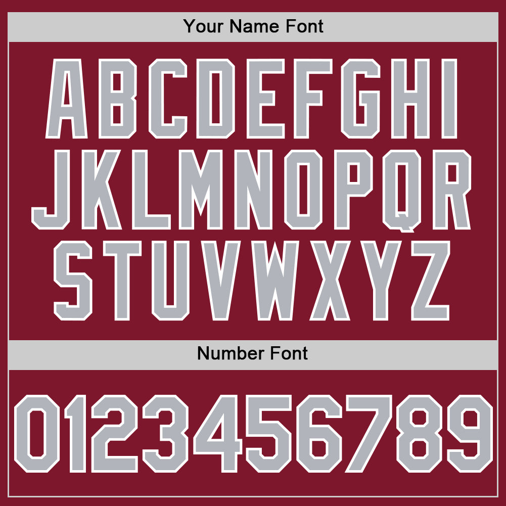 Custom Crimson Gray-White Line Authentic Baseball Jersey view 5