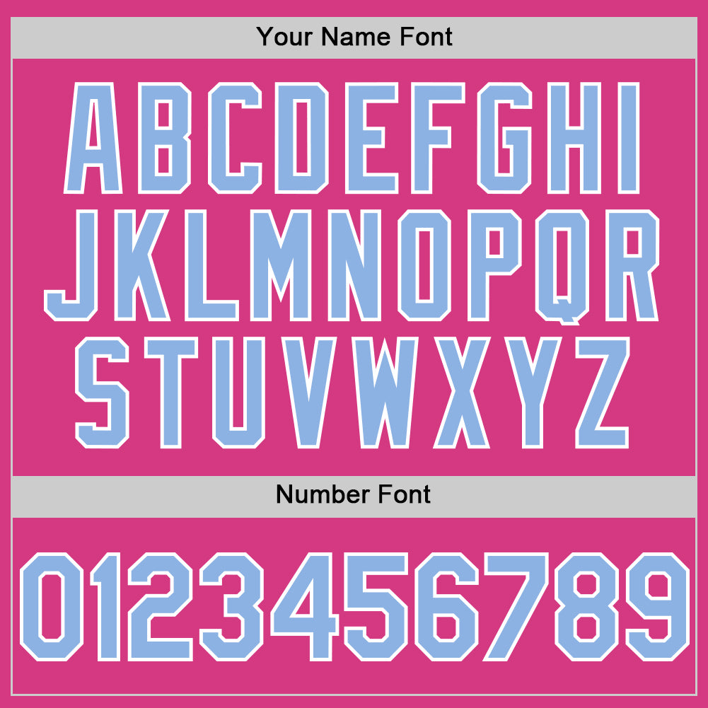Custom Pink Light Blue-White Line Authentic Baseball Jersey view 5