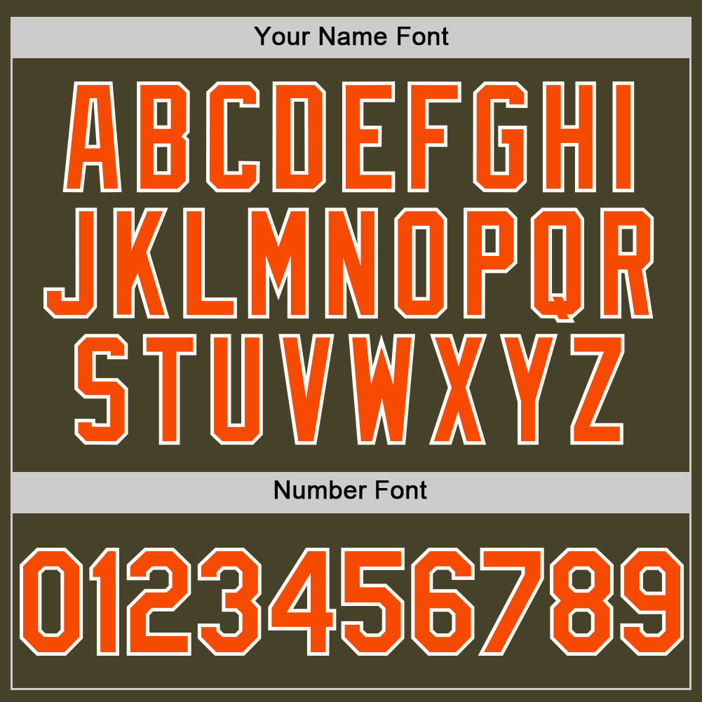 Custom Olive Orange-White Line Authentic Salute To Service Baseball Jersey view 5