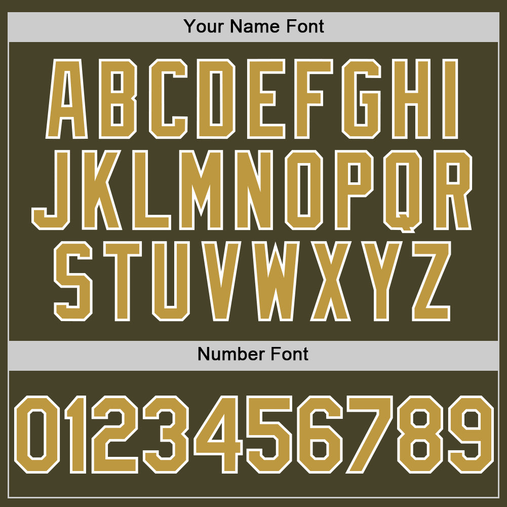 Custom Olive Old Gold-White Line Authentic Salute To Service Baseball Jersey view 5