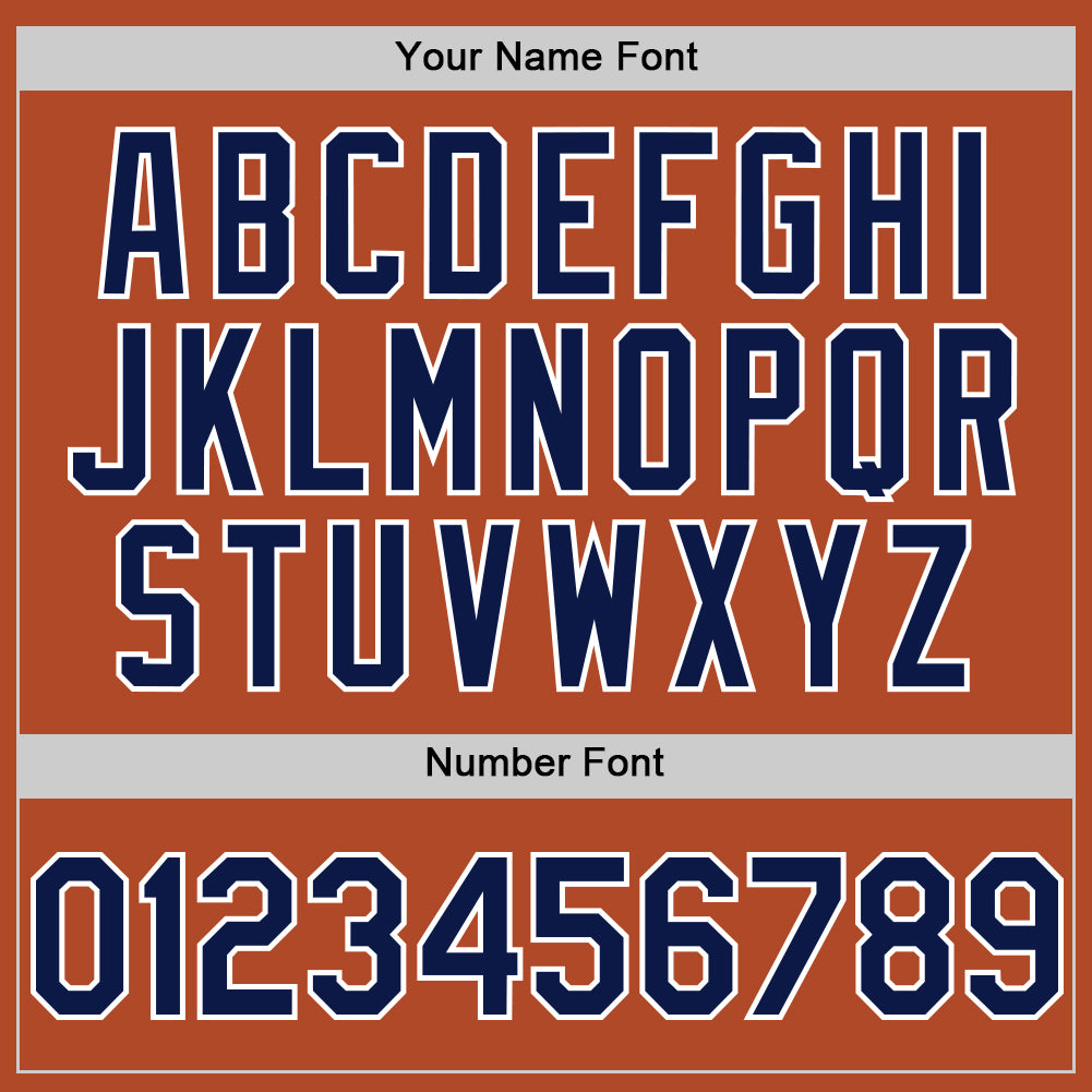 Custom Texas Orange Navy-White Line Authentic Baseball Jersey view 5