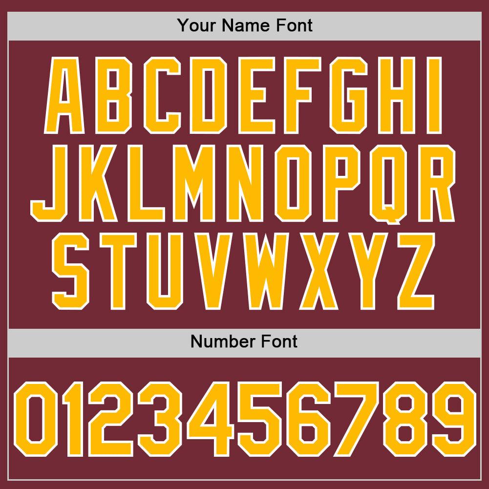Custom Burgundy Gold-White Line Authentic Baseball Jersey view 5
