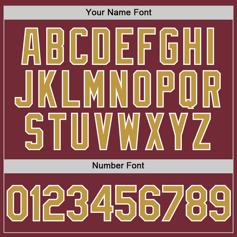 Custom Burgundy Old Gold-White Line Authentic Baseball Jersey view 5
