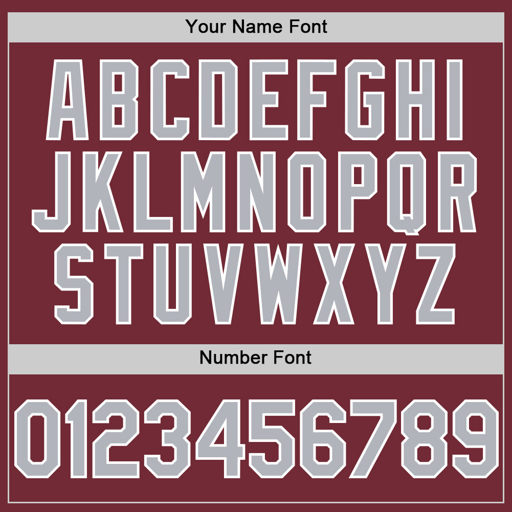 Custom Burgundy Gray-White Line Authentic Baseball Jersey view 5