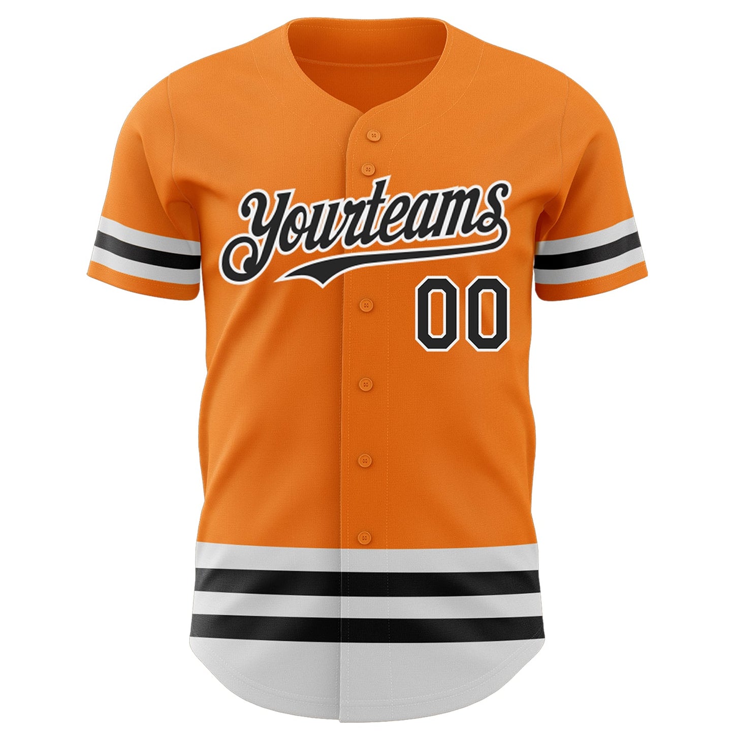 Custom Bay Orange Black-White Line Authentic Baseball Jersey view 2