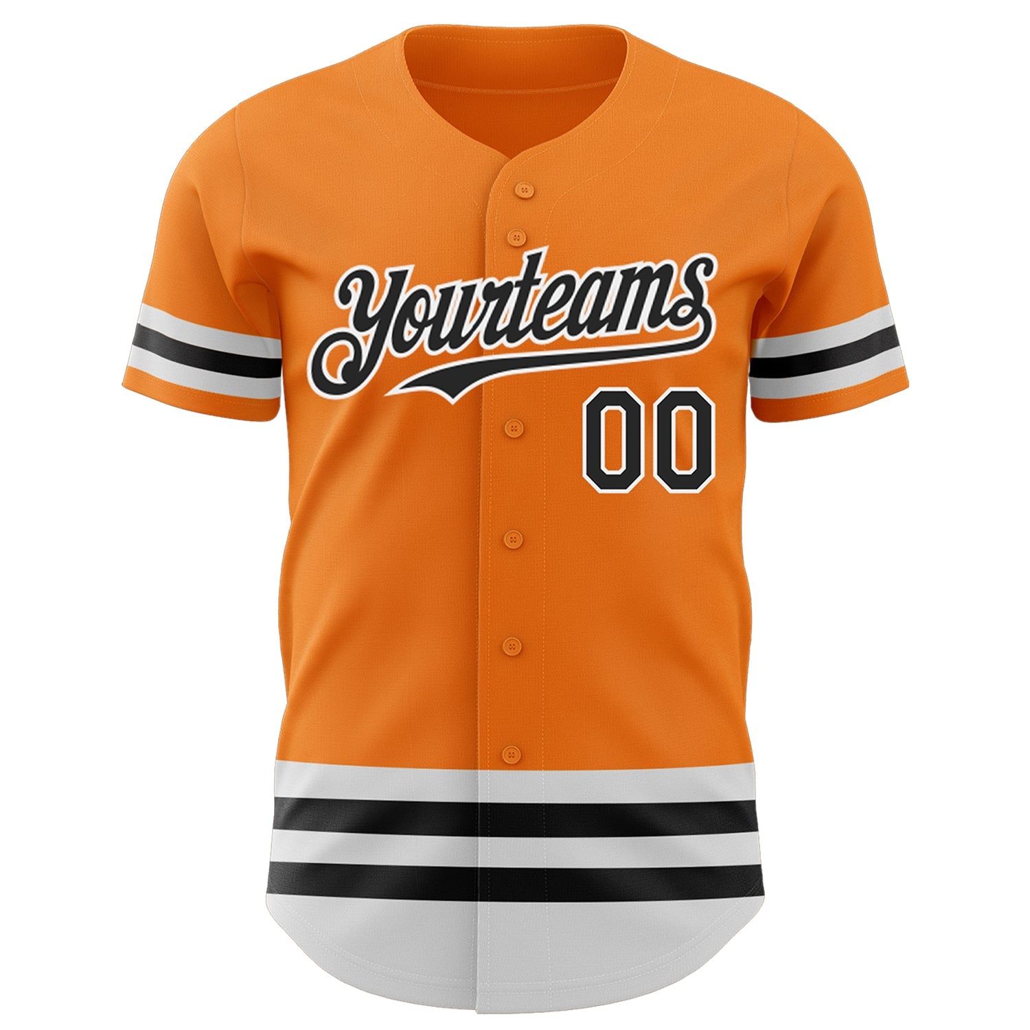 Custom Bay Orange Black-White Line Authentic Baseball Jersey view 2