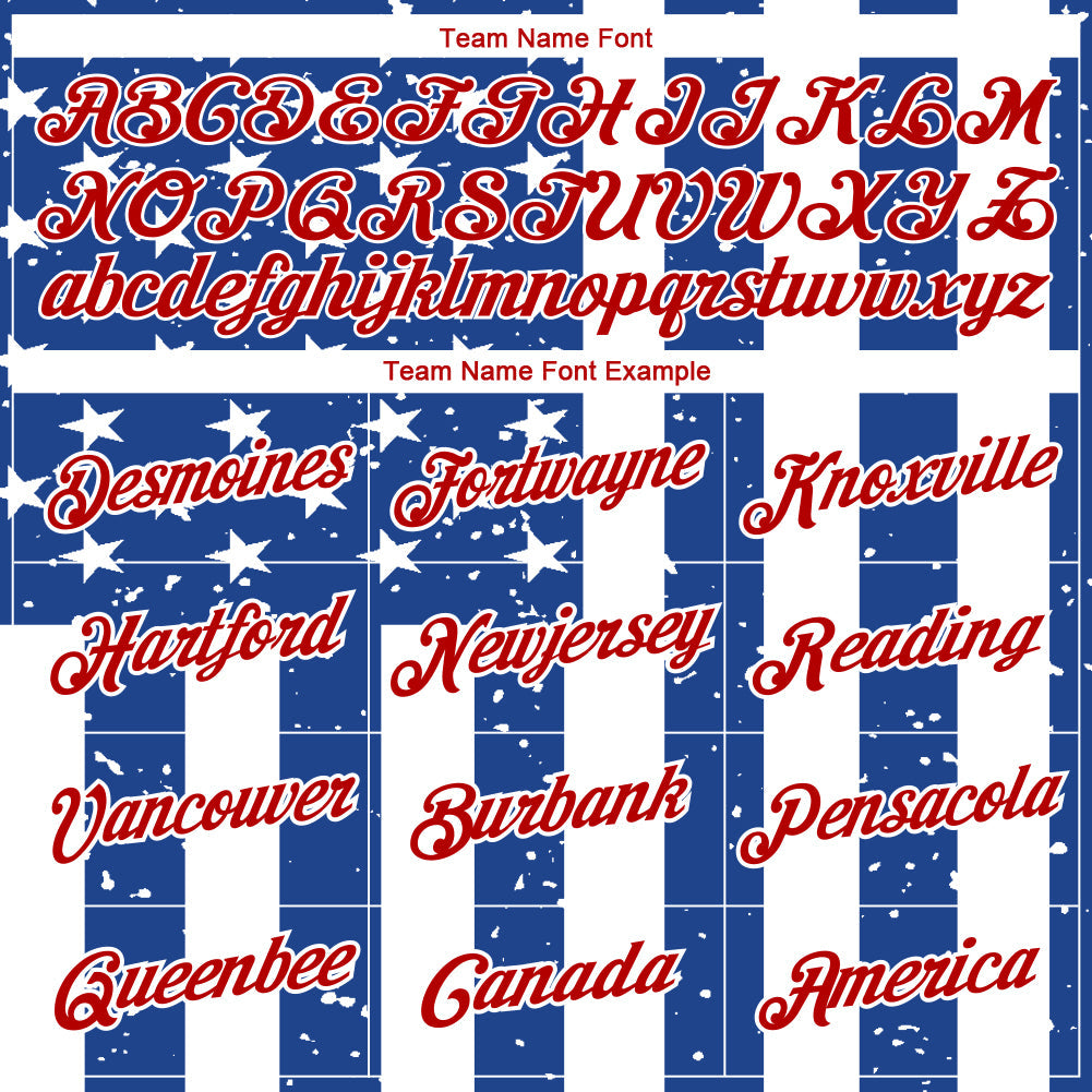 Custom Royal Red-White 3D American Flag Patriotic Performance T-Shirt view 3