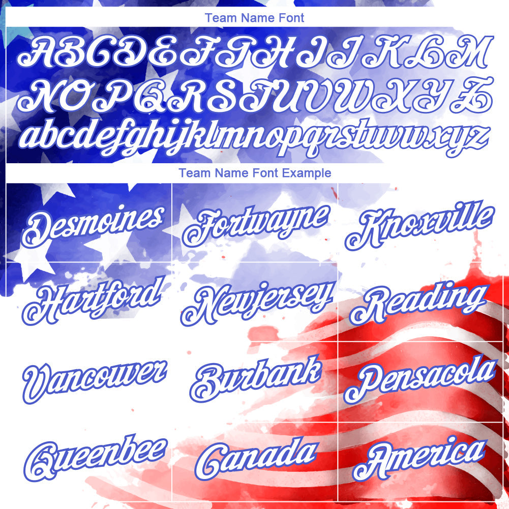 Custom White Royal-Red 3D American Flag Patriotic Performance T-Shirt view 3