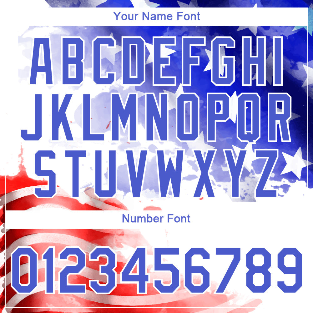 Custom White Royal-Red 3D American Flag Patriotic Performance T-Shirt view 4