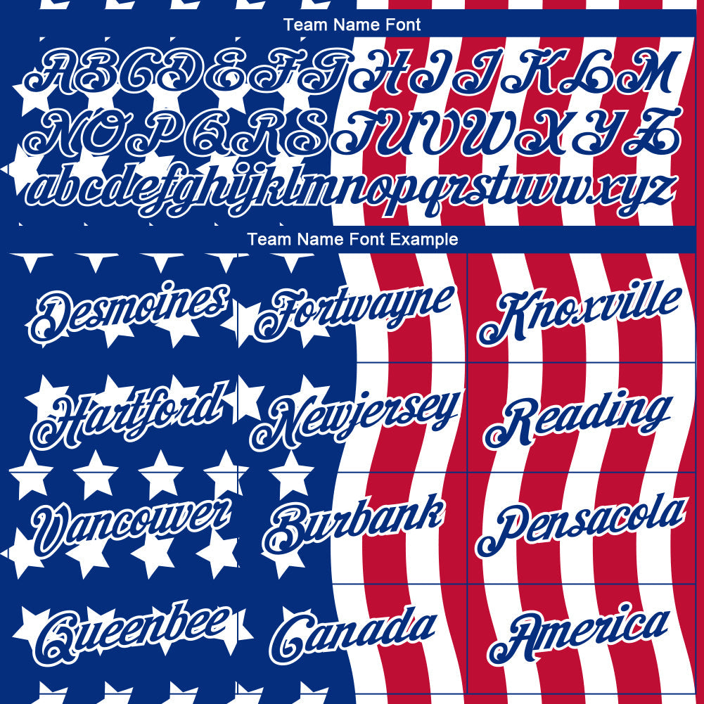 Custom Red Royal-White 3D American Flag Patriotic Performance T-Shirt view 3