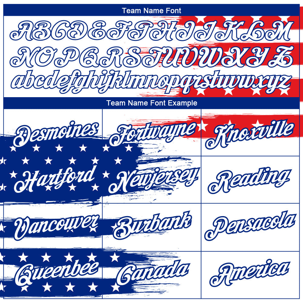 Custom White Royal-Red 3D American Flag Patriotic Performance T-Shirt view 3