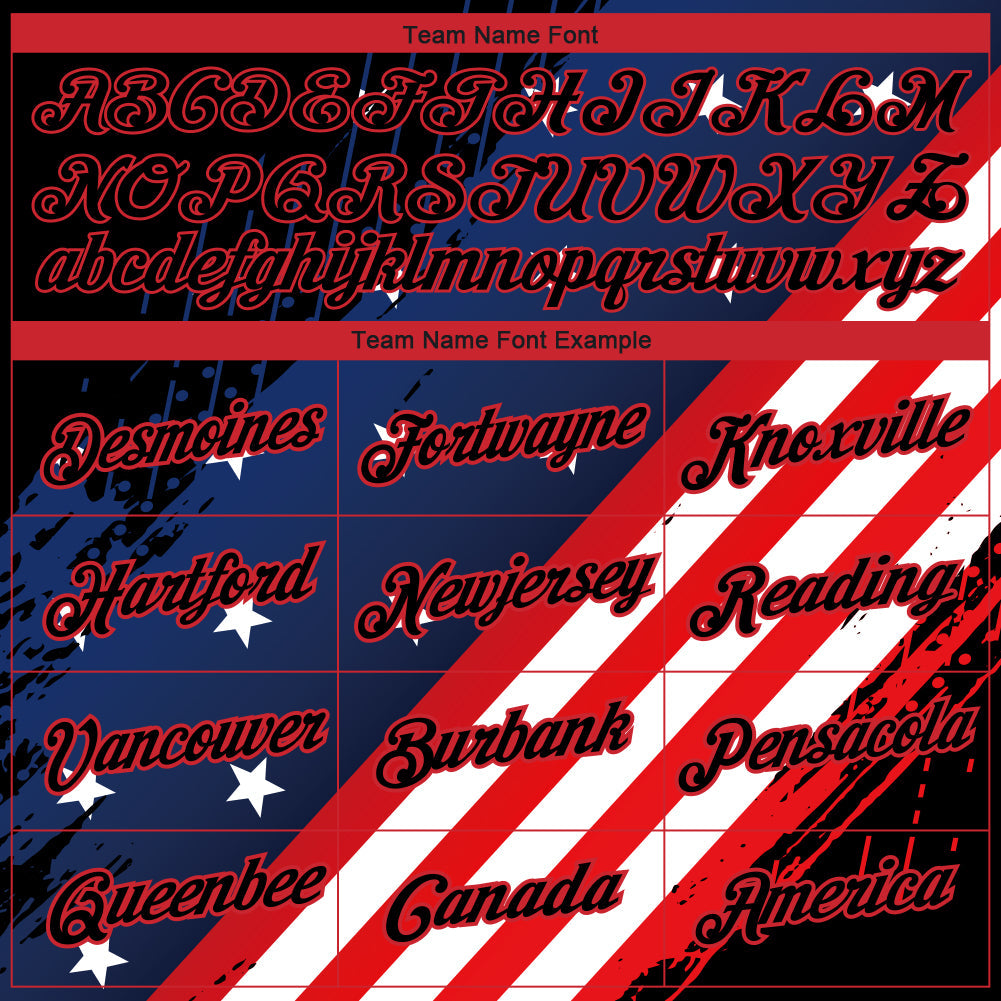Custom Black Red-Royal 3D American Flag Patriotic Performance T-Shirt view 3