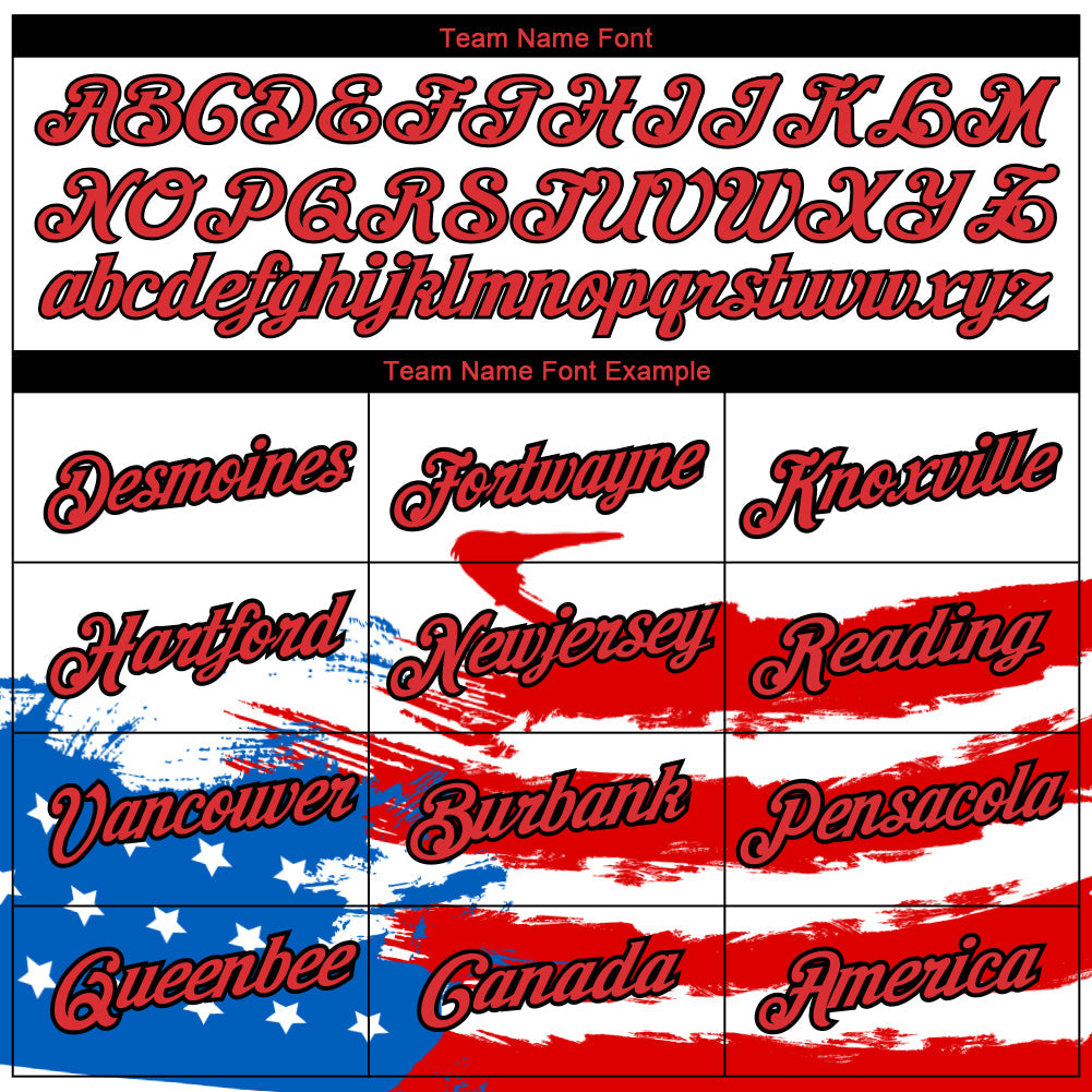 Custom White Red-Black 3D American Flag Patriotic Performance T-Shirt view 3