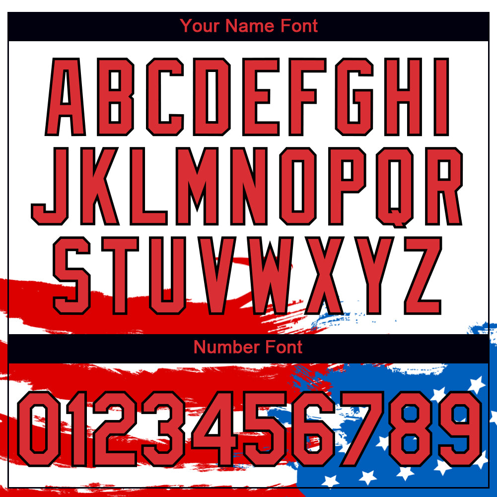 Custom White Red-Black 3D American Flag Patriotic Performance T-Shirt view 4