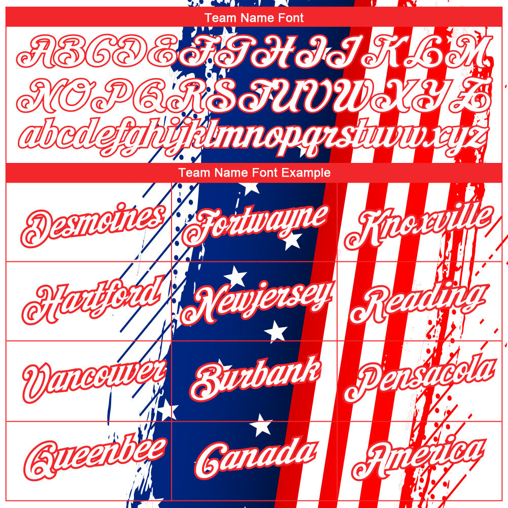 Custom White Red-Royal 3D American Flag Patriotic Performance T-Shirt view 3