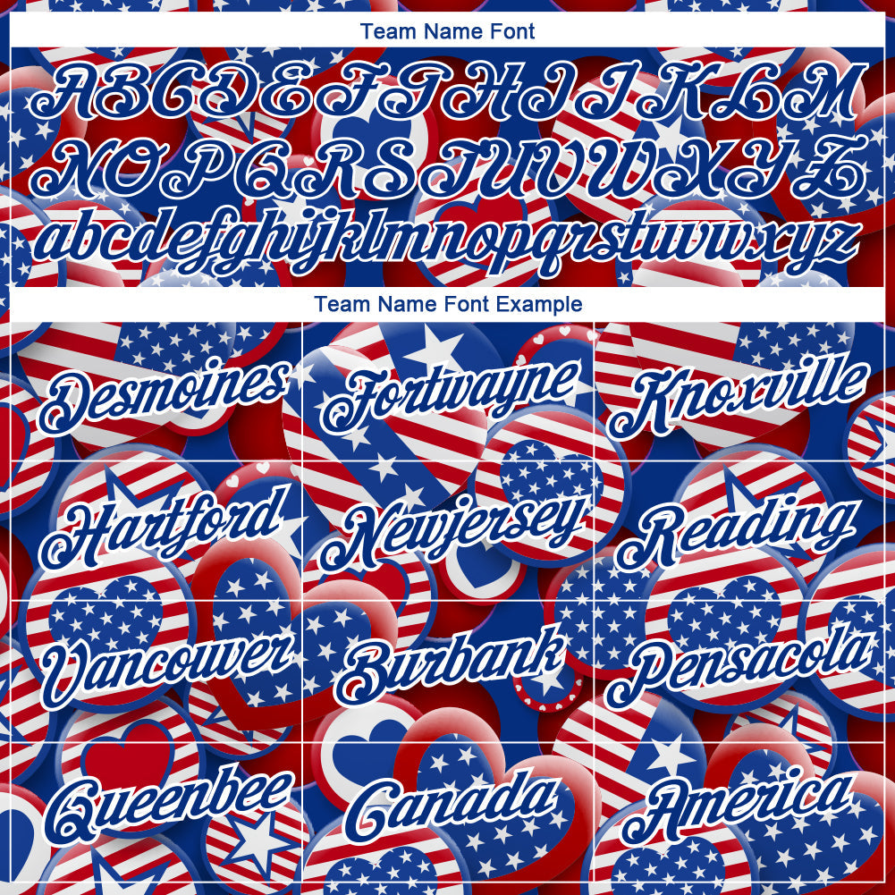 Custom Red Royal-White 3D American Flag Patriotic Performance T-Shirt view 3