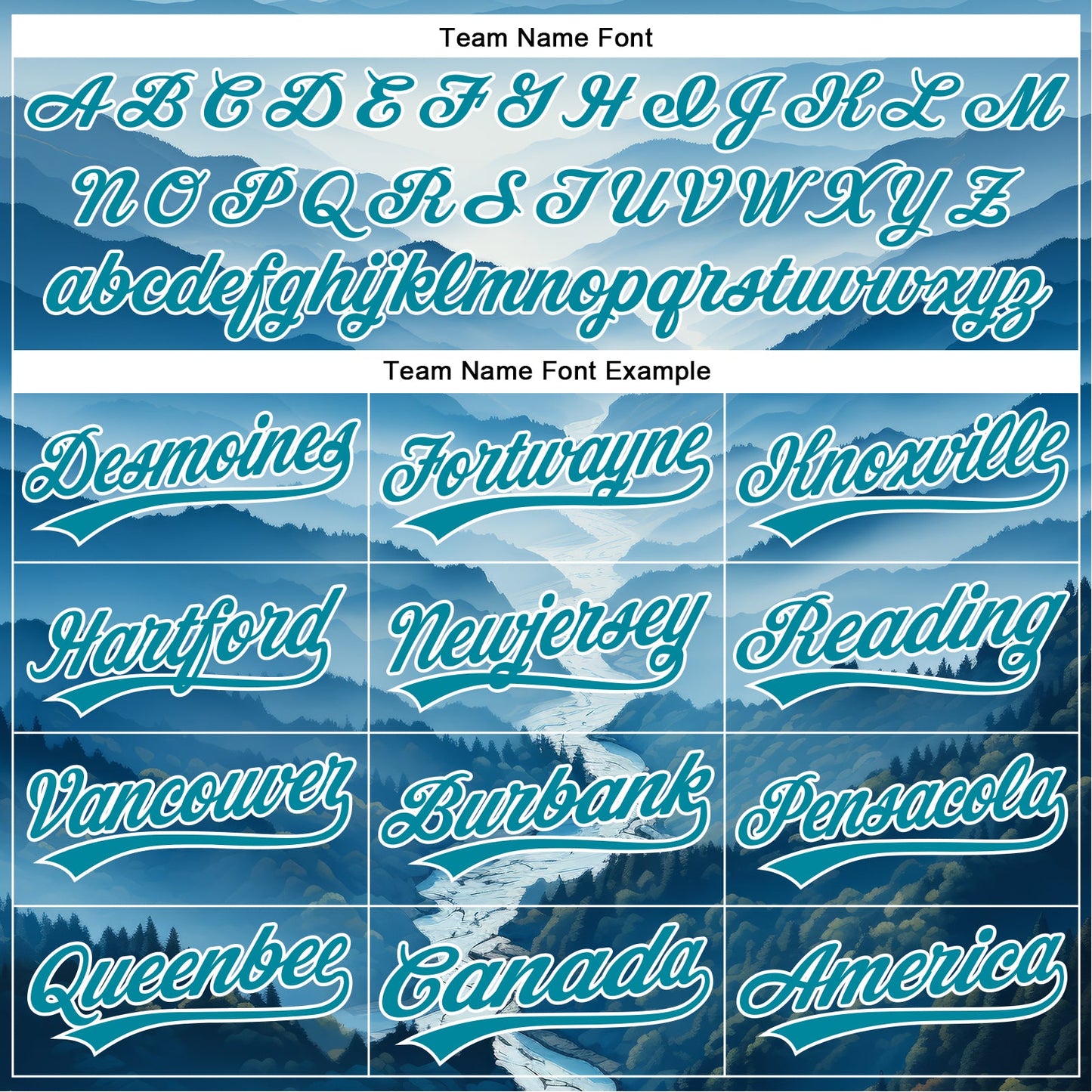Custom White Teal 3D Pattern Design Mountains Authentic Baseball Jersey view 4