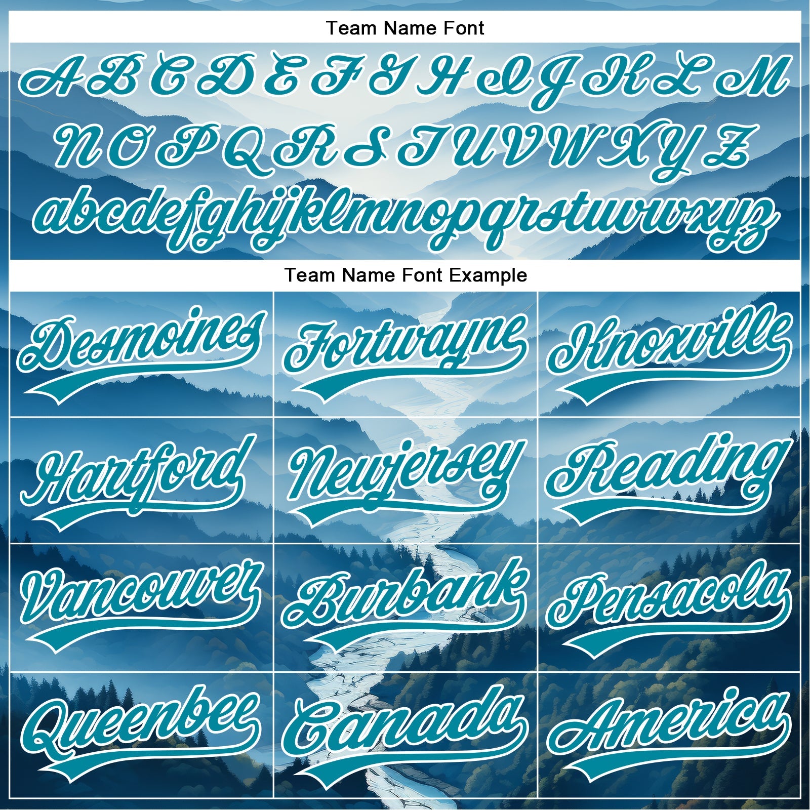 Custom White Teal 3D Pattern Design Mountains Authentic Baseball Jersey view 4