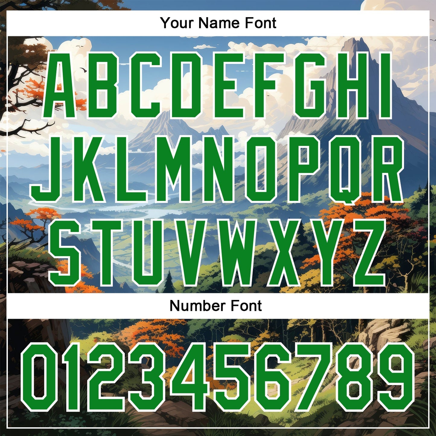 Custom White Grass Green 3D Pattern Design Mountains Landscape Authentic Baseball Jersey view 5