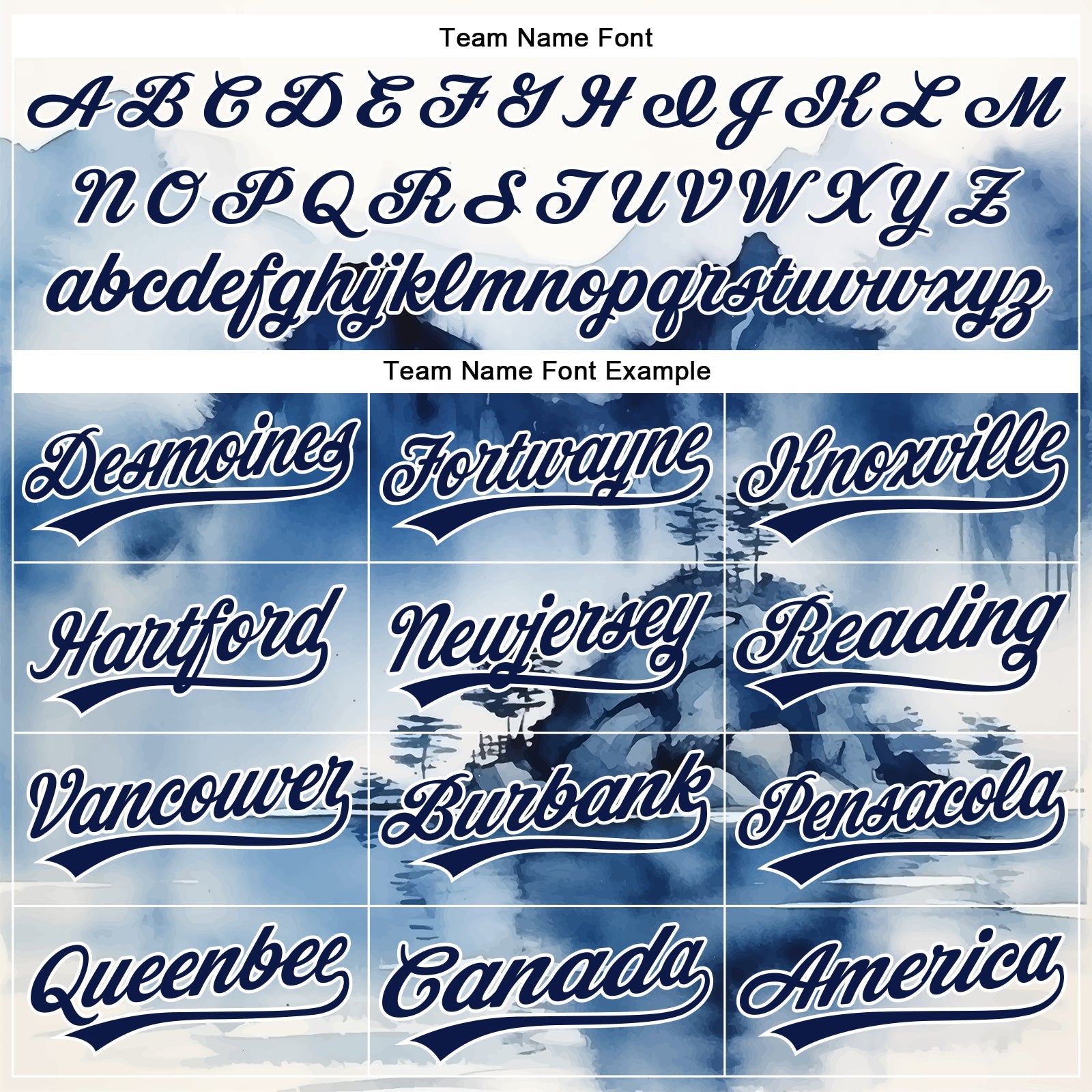 Custom White Navy 3D Pattern Design Abstract Watercolor Mountains Authentic Baseball Jersey view 4
