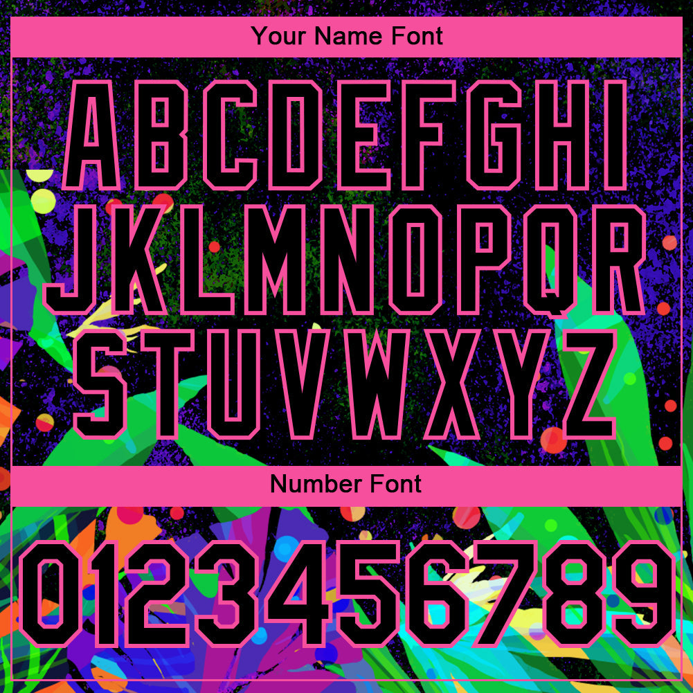 Custom Black Pink 3D Pattern Design Holi Festival Color Powder Authentic Baseball Jersey view 5