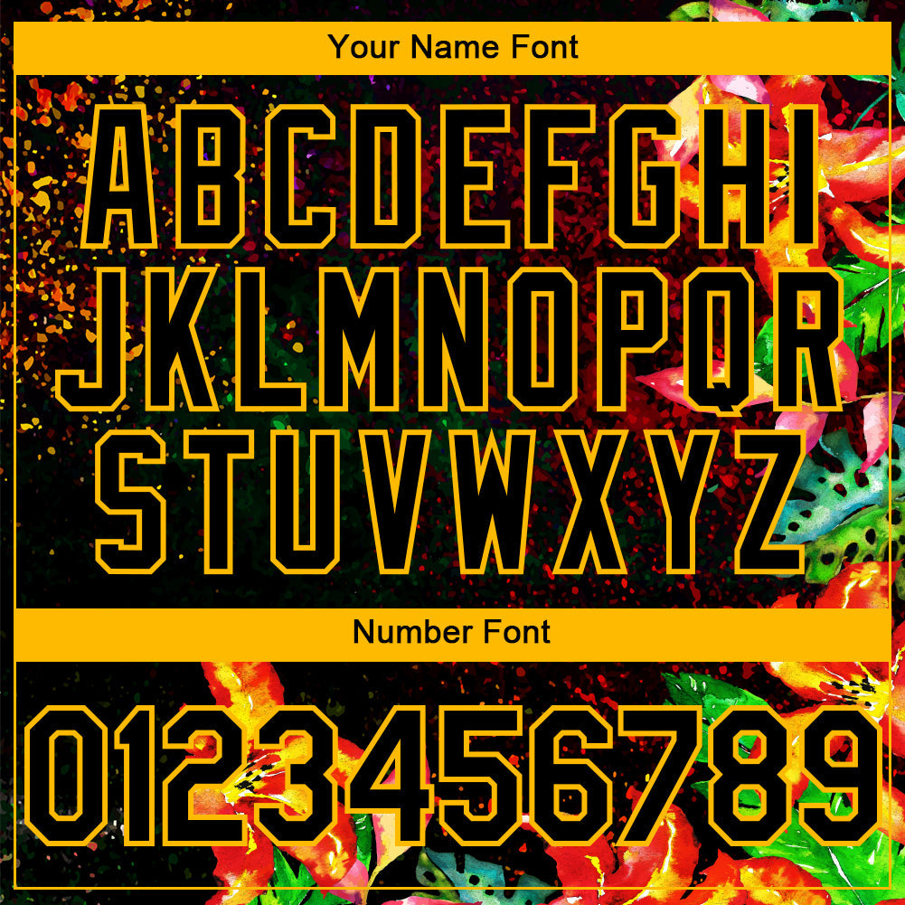 Custom Black Gold 3D Pattern Design Holi Festival Color Powder Authentic Baseball Jersey view 5