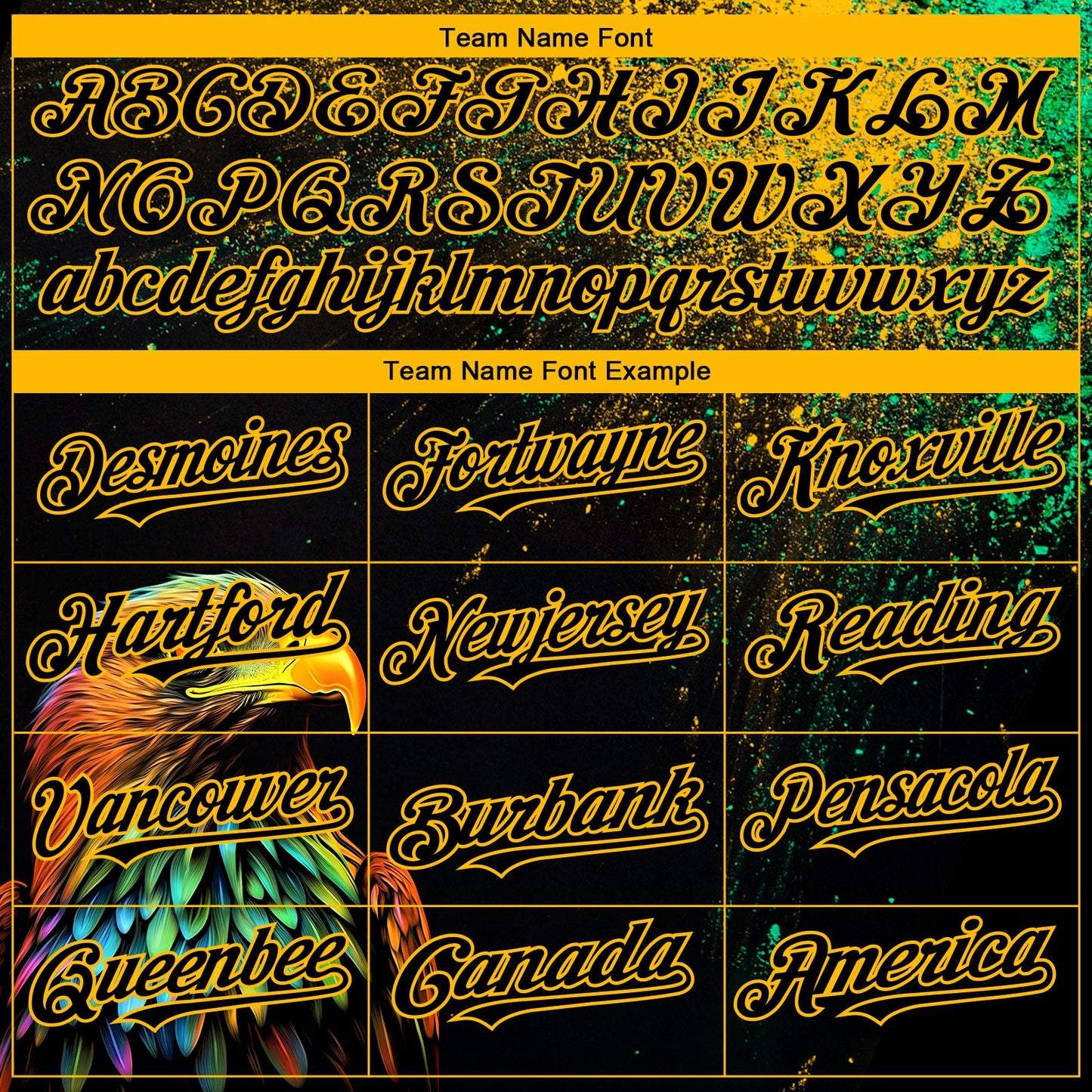 Custom Black Gold 3D Pattern Design Holi Festival Color Powder Authentic Baseball Jersey view 4