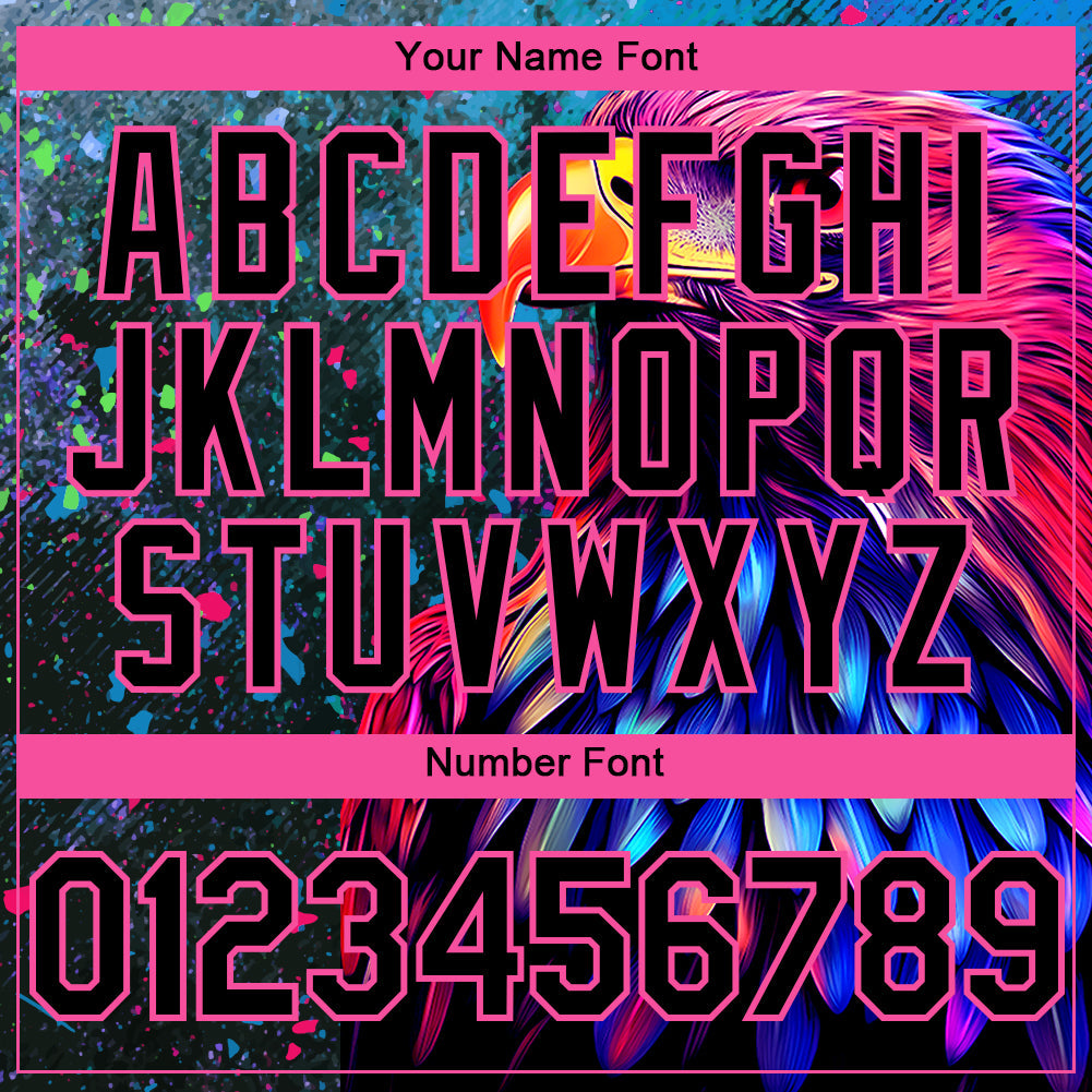Custom Black Pink 3D Pattern Design Holi Festival Color Powder Authentic Baseball Jersey view 6