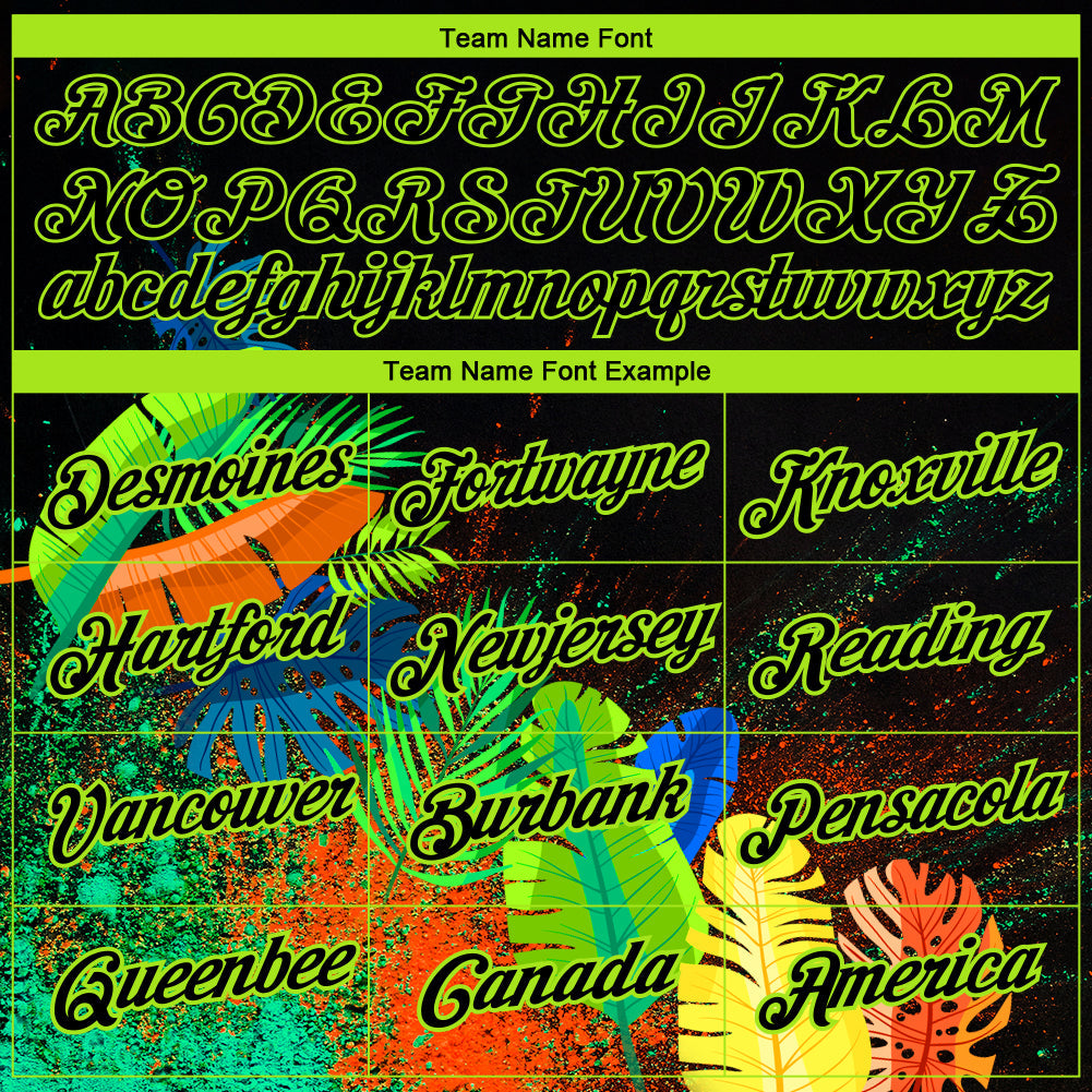 Custom Black Neon Green 3D Pattern Design Holi Festival Color Powder Performance T-Shirt view 3