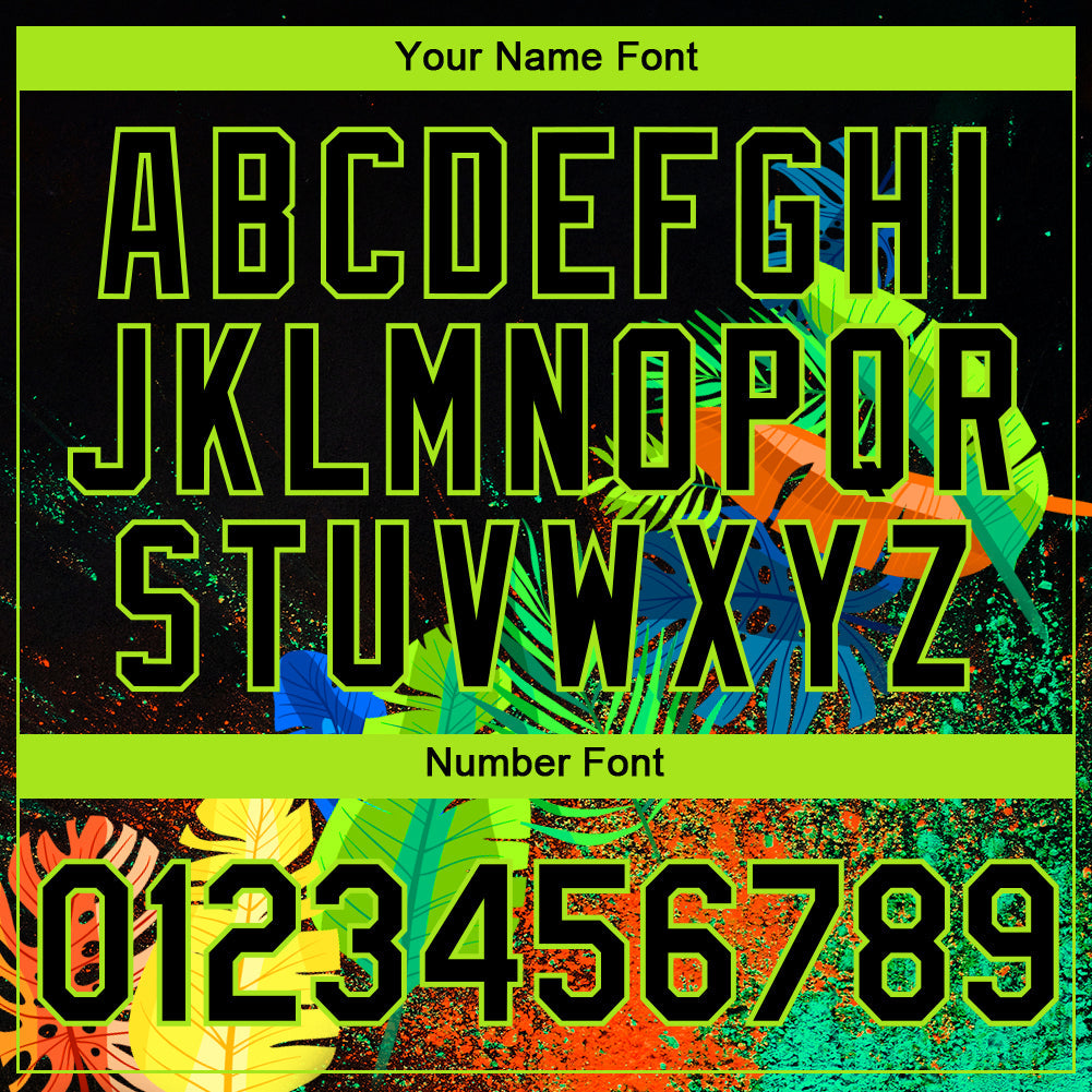 Custom Black Neon Green 3D Pattern Design Holi Festival Color Powder Performance T-Shirt view 4