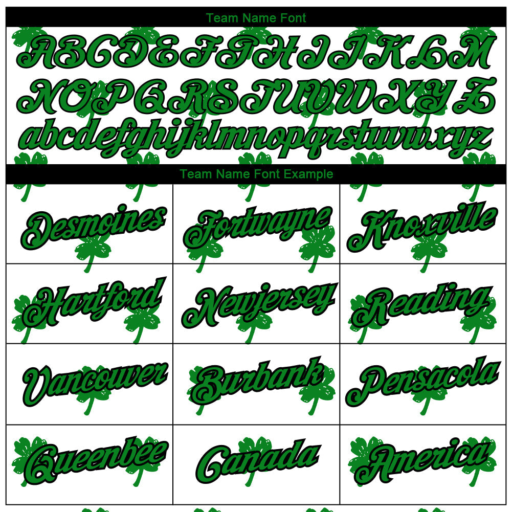 Custom White Kelly Green-Black 3D St.Patrick's Day Clovers Performance T-Shirt view 3