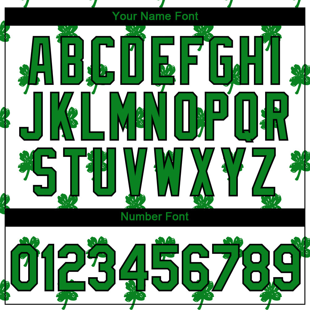 Custom White Kelly Green-Black 3D St.Patrick's Day Clovers Performance T-Shirt view 4