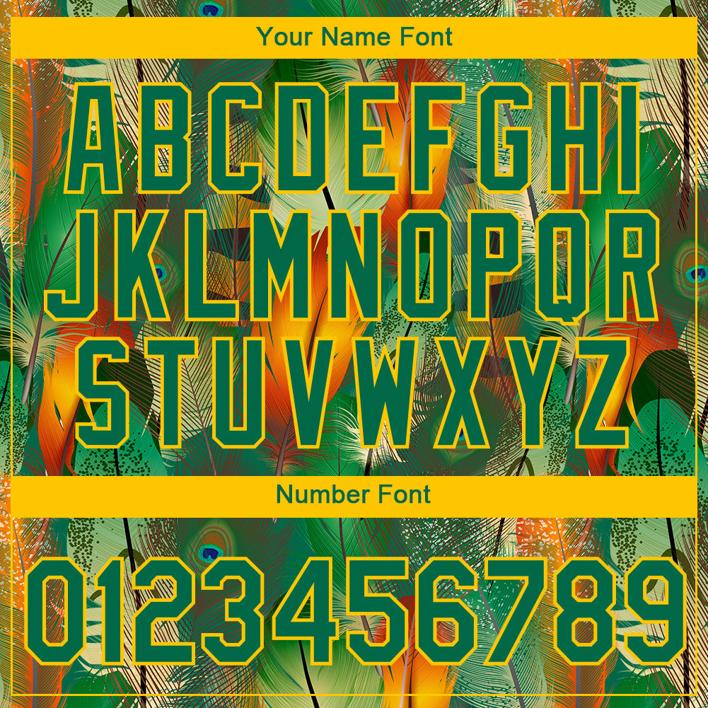 Custom Black Kelly Green-Yellow Feathers 3D Pattern Design Feathers Performance T-Shirt view 4