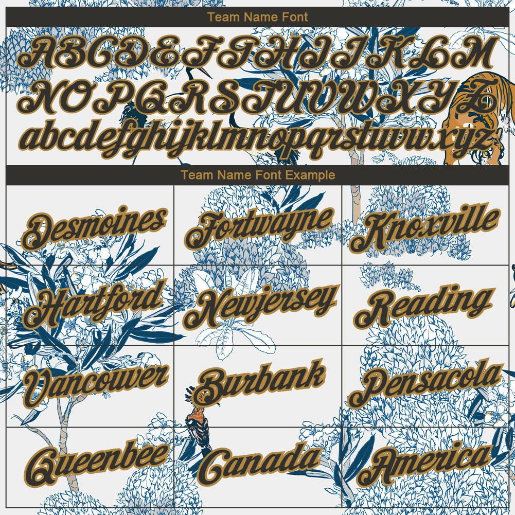 Custom White Black-Old Gold 3D Pattern Design Plant And Animal Performance T-Shirt view 3