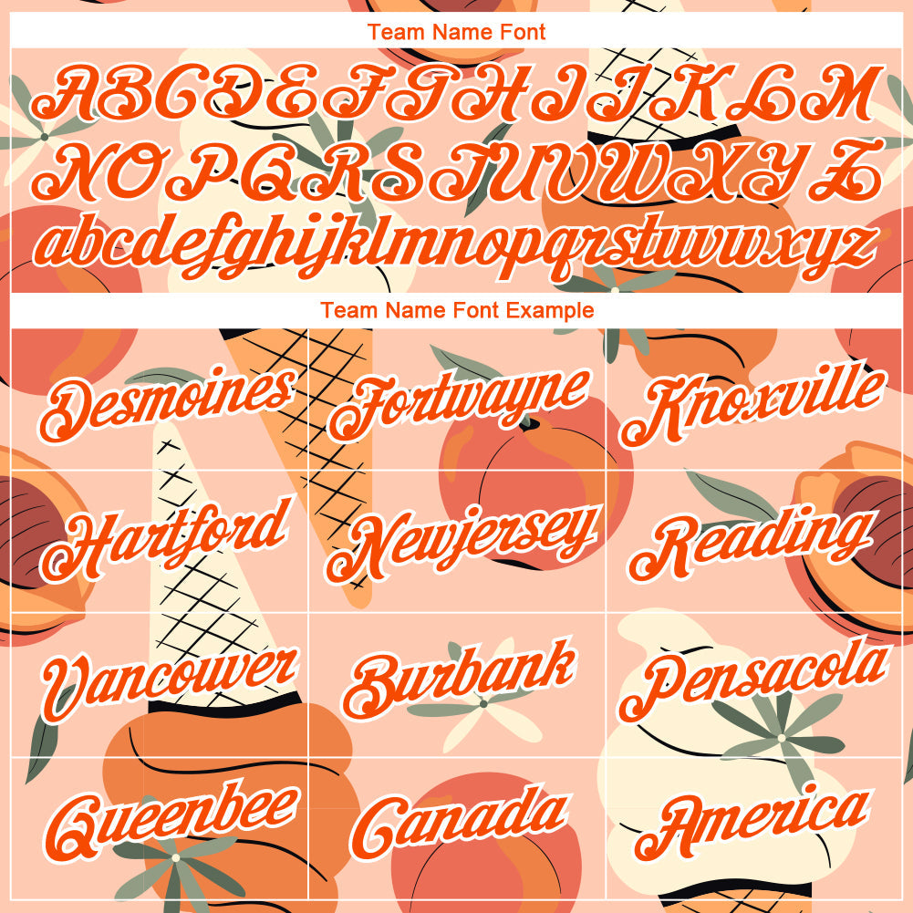 Custom Medium Pink Orange-White 3D Pattern Design Summer Holiday Ice Cream And Fruit Performance T-Shirt view 3
