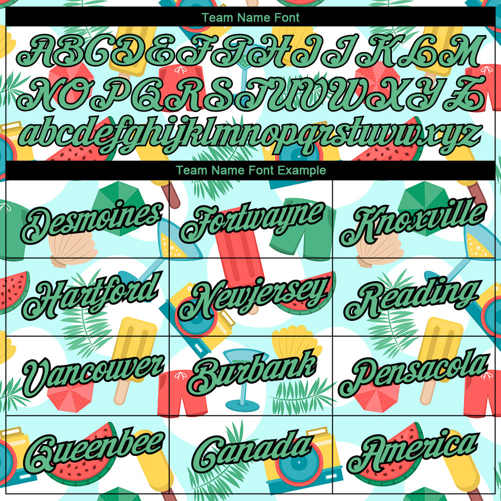 Custom White Pea Green-Black 3D Pattern Design Summer Holiday Fruit Performance T-Shirt view 3