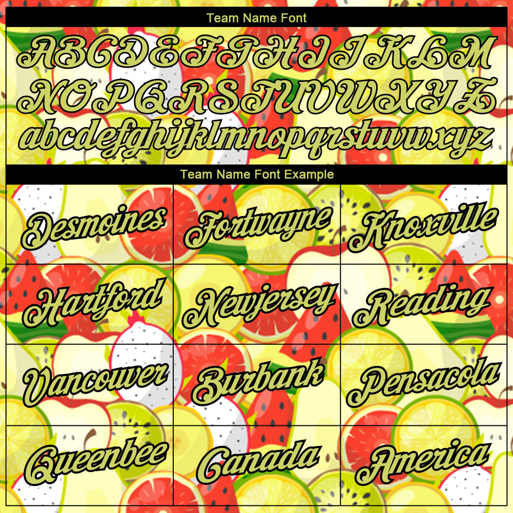 Custom White Neon Yellow-Black 3D Pattern Design Summer Holiday Fruit Performance T-Shirt view 3